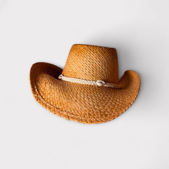 Corona Extra Straw Cowboy Hat – Shell Braid Hatband – Beach Rodeo Style - Picture 3 of 5